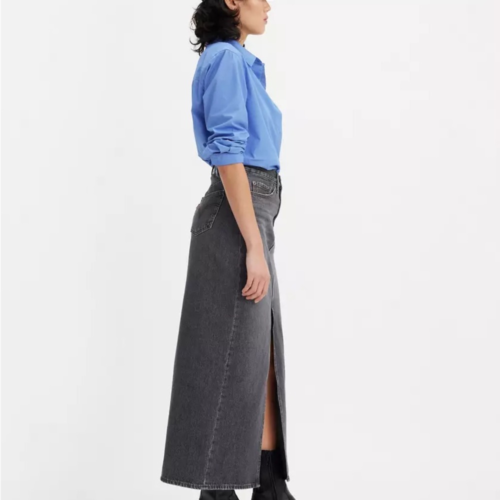Levi’s Premium Women’s Ankle Column Denim Skirt – Adventure Black Size 34 – NEW